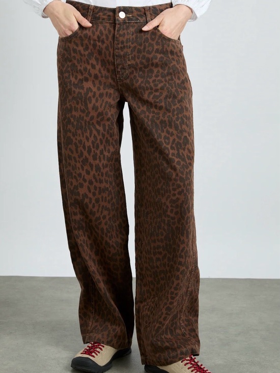 Damson Madder Denim - Damson Madder Dion Jean in Brown Leopard